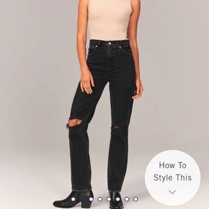 Abercrombie (A&F) Black 90s High Rise Straight Jeans